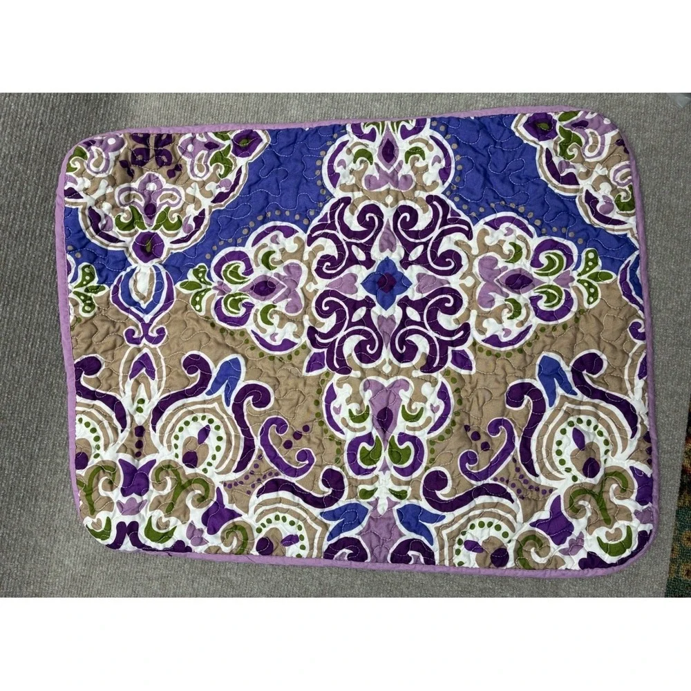 Purple Bohemian Quilted Comforter Set with 2 Shams 85